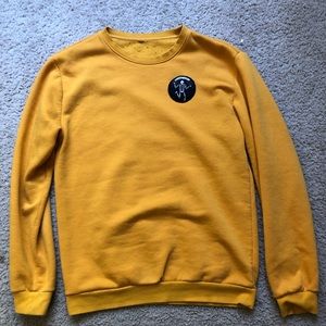 “Nobody Cares” Mustard Yellow Pullover Sweater